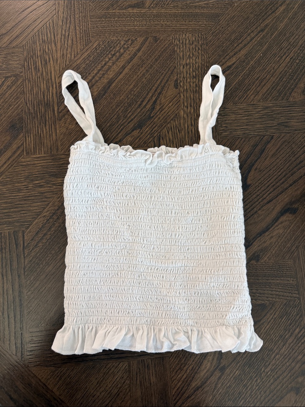 Sunday Best White Smocked Tank Top